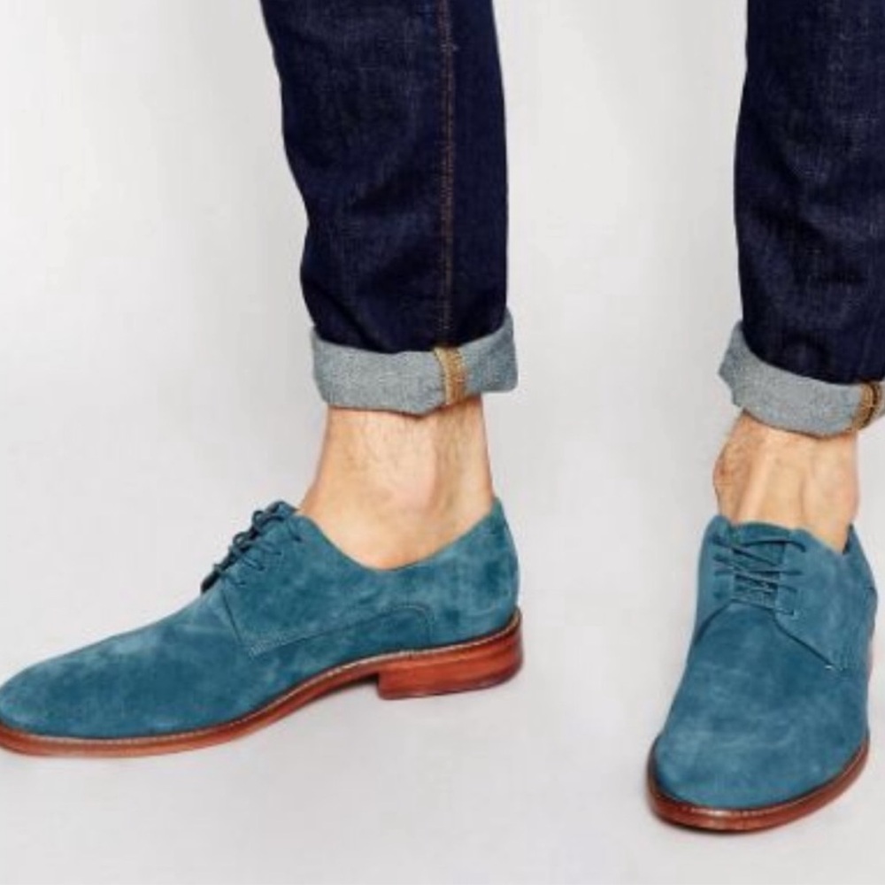 Ted BakerJoehal Derby Shoes blue Teal turquoise Suede derby Oxfords shoes 9 men